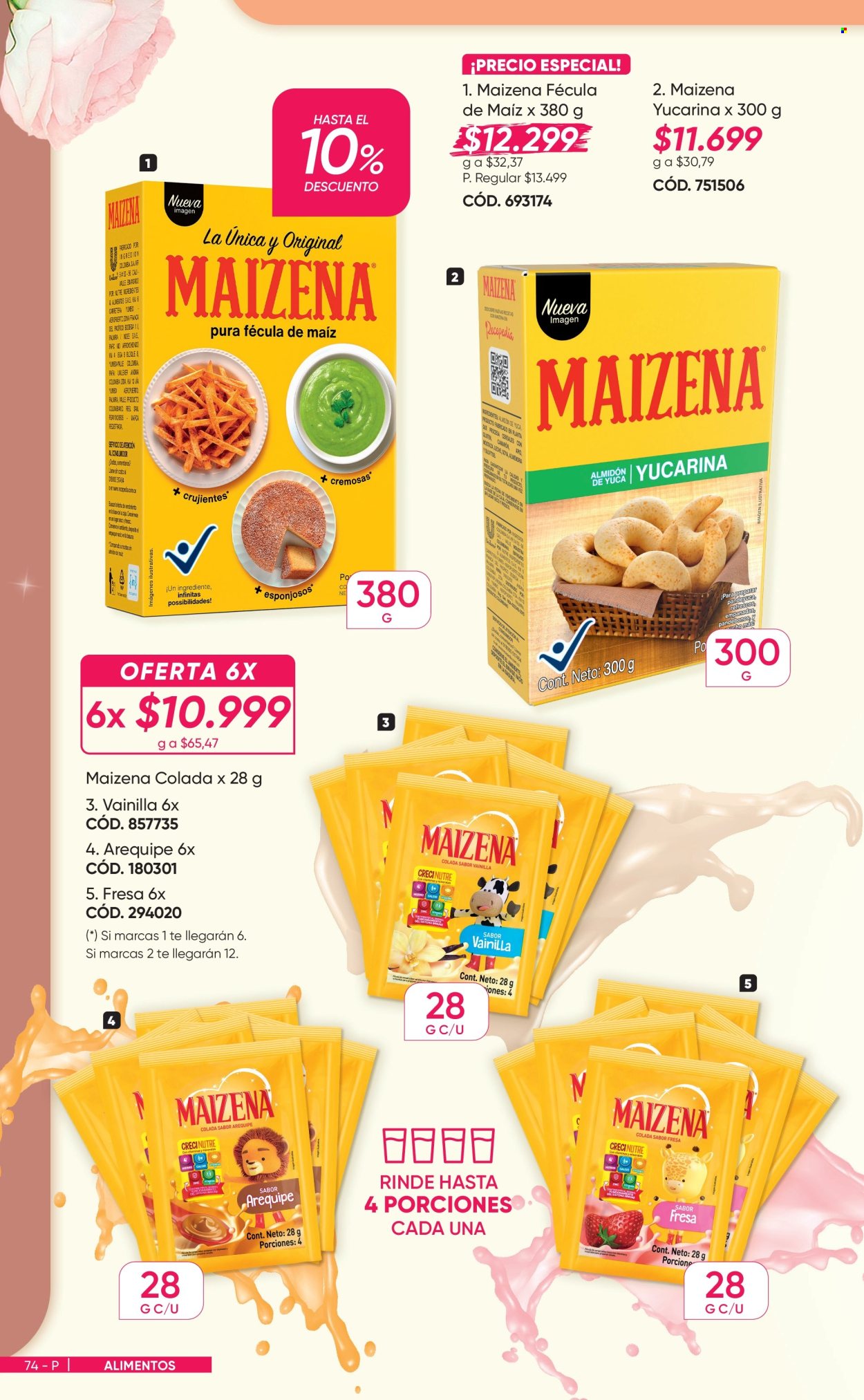 thumbnail - Folleto actual Azzorti - Ventas - leche, maizena, cereales, mostaza, almendra, refresco. Página 74.