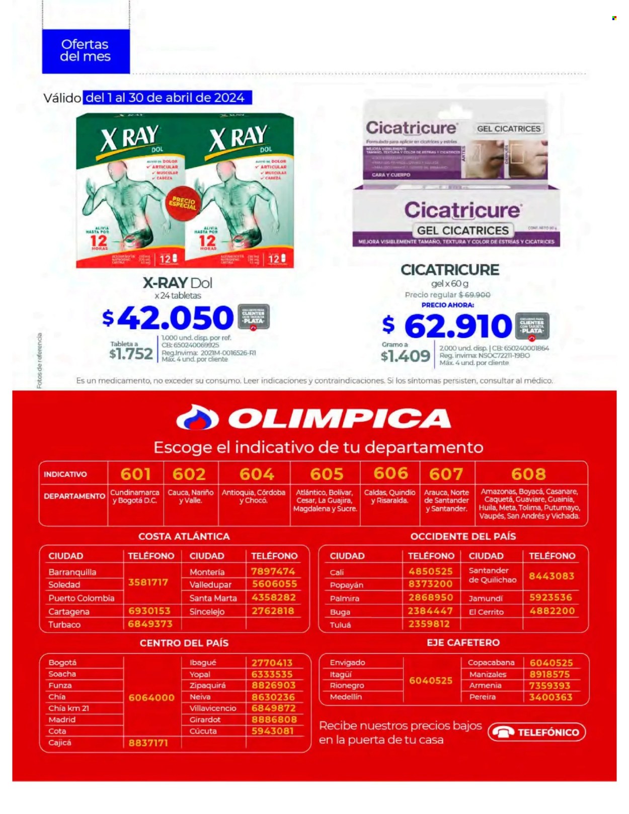 thumbnail - Folleto actual Olimpica - 1.4.2024 - 30.4.2024 - Ventas - tarta, chocolate, tableta, Cicatricure, teléfono. Página 12.