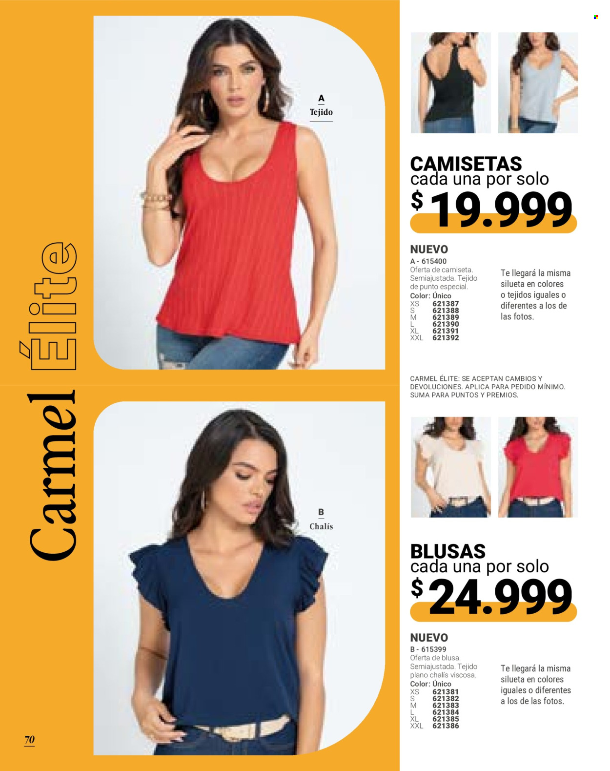 thumbnail - Folleto actual Carmel - Ventas - camiseta, blusa. Página 72.